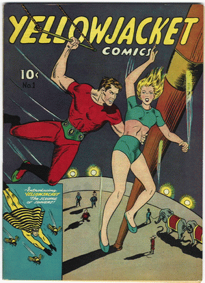 1944 - Yellowjacket Comics #1 - Click
for Bigger Image in a New Page